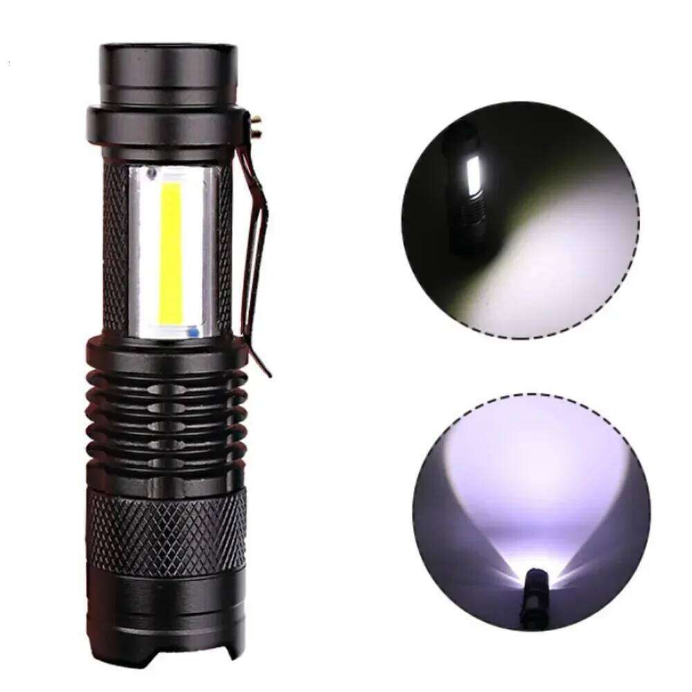 Mini Rechargeable LED Flashlight Use XPE COB Lamp Bead Double Source Flash Light for Adventure Camping Fishing Mountaineer H260131
