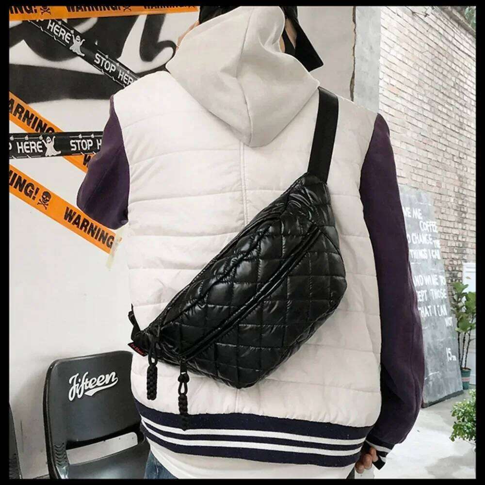 Couple Quilted Chest Fashion Casual Crossbody Purse Shoulder Bag Travel Hiking Cycling for Christmas Gift