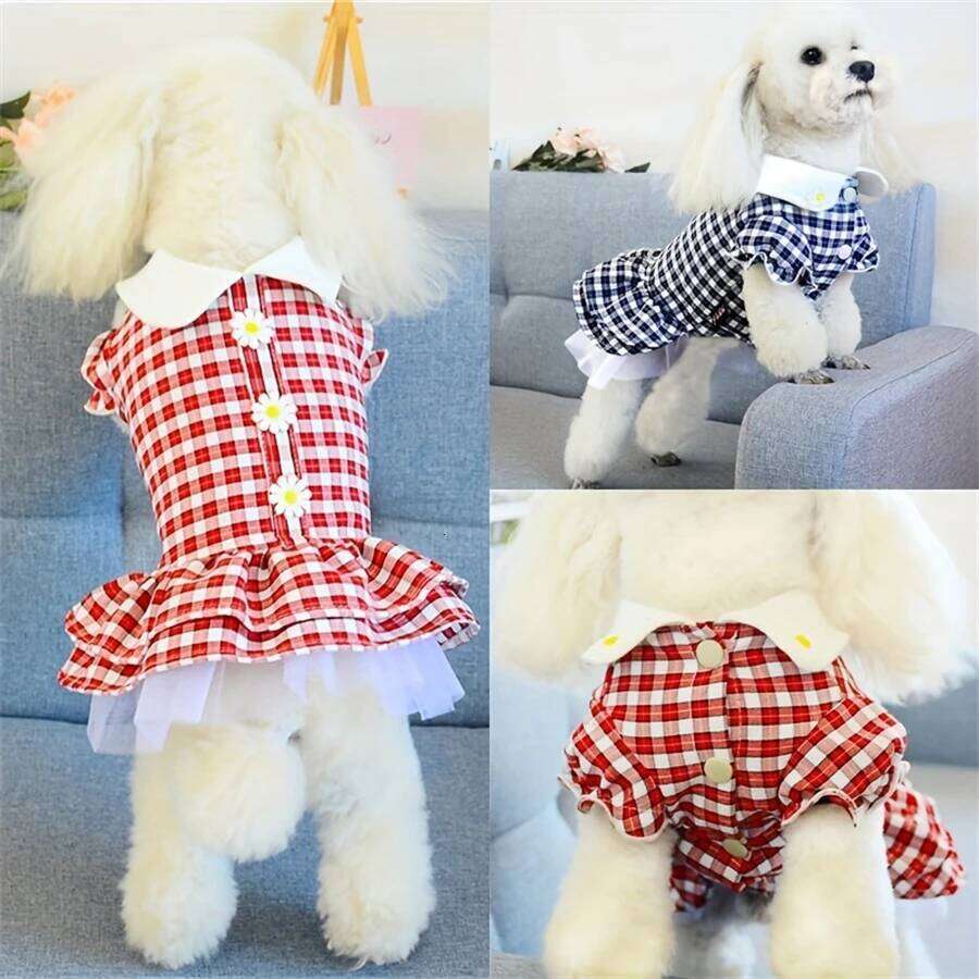 Dress for dogCute Pet Print Skirt Breathable Summer Comfortable Shirt For Puppy Halloween Costume Teacup Yorkie Girl H260130