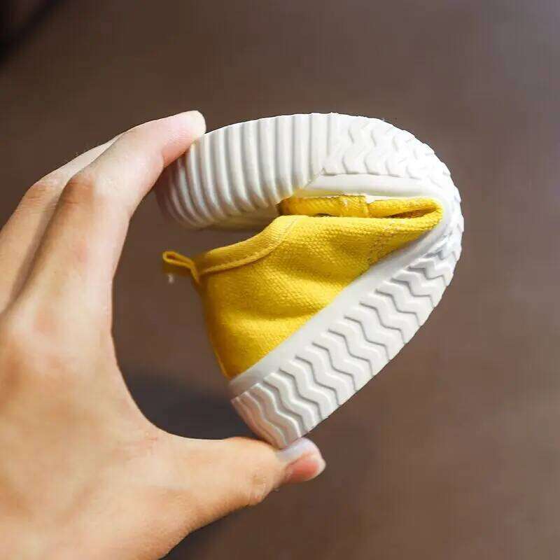 Baby yellow sneakers fashion kids flat casual shoe canvas girls sport boy vulcanize shoes Y260128