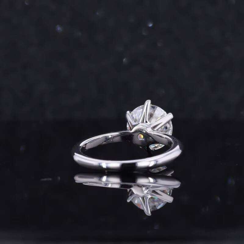 Starsgem Solitaire Style Ring 14k White Gold 25ct Round Brilliant Cut Moissanite Engagement Ring