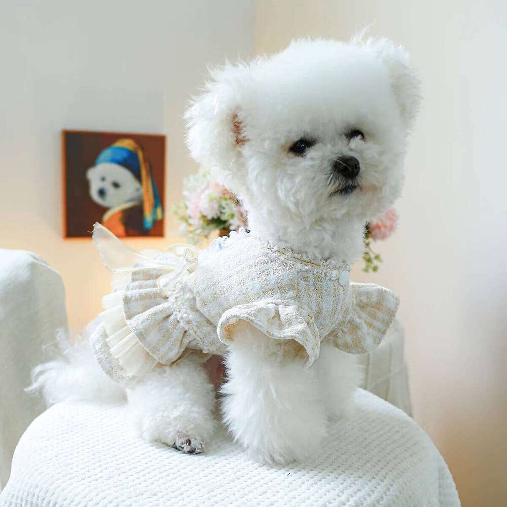 2024 New Winter Gabrielle Princess Dog Warm Wedding Dress For Small Dogs Yorkie H260129