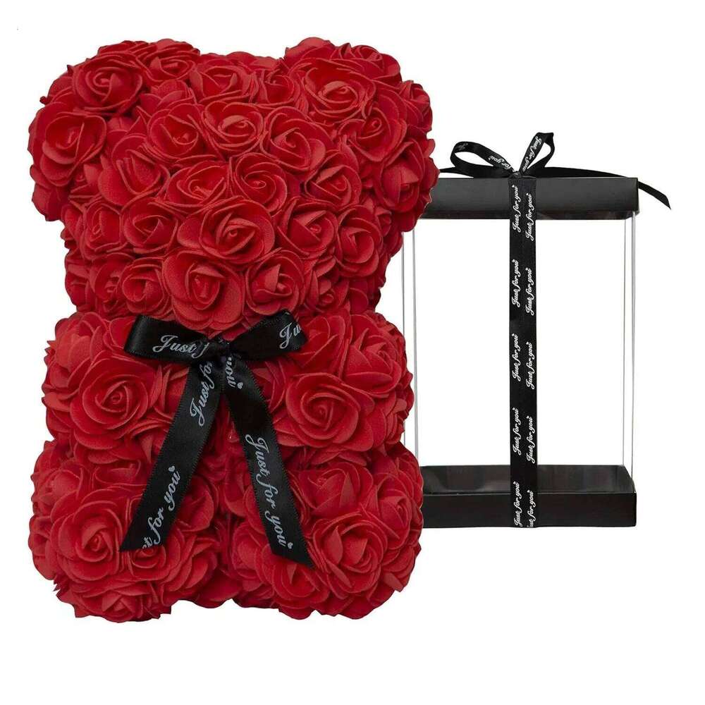 Cute Bear Rose Flower with Light Christmas Valentines Mothers Day Birthday Anniversary Gifts for Women Mom Wife Girlfriend Y260131