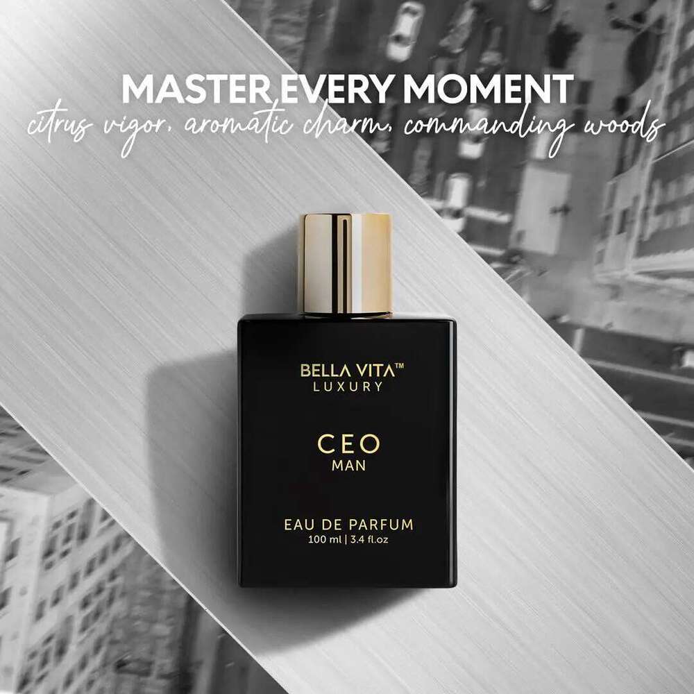 BellaVita Luxury CEO Men's Perfume 3.38 Fl.oz Long-Lasting Fragrance with Lemon Lavender Tonka Vetiver Moss for Men H260130
