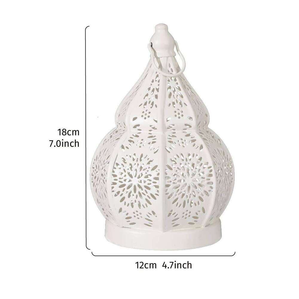 1PC, European-style ironwork hollowed-out gourd-shaped candlestick, Moroccan decorative style candlestick Y260131
