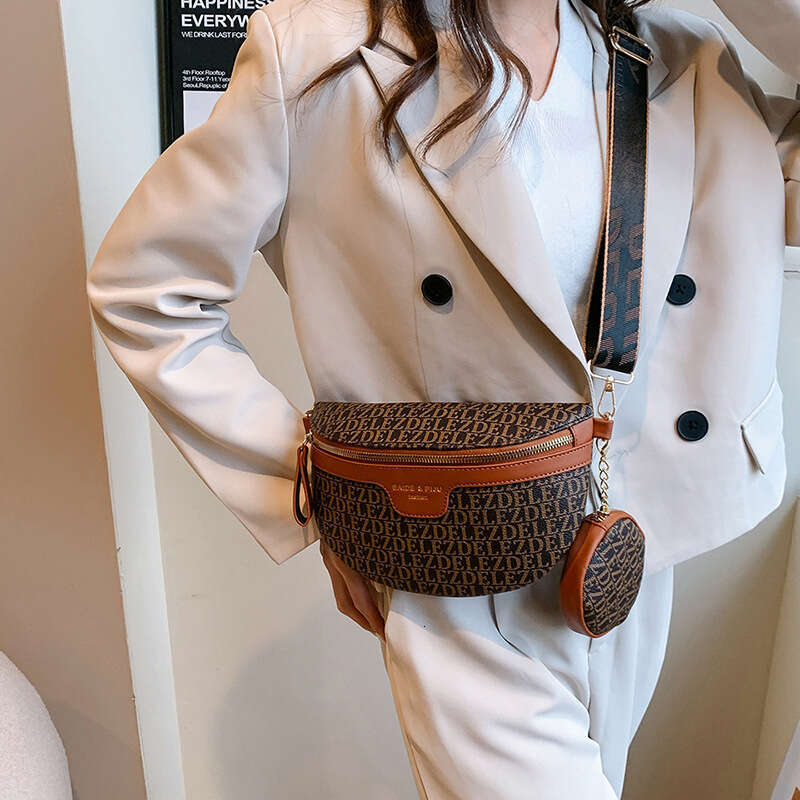 fashion bags High-End Waist Autumn New Letter Shoulder Korean Style Fashionable Chain Crossbody Chest Bag for Women