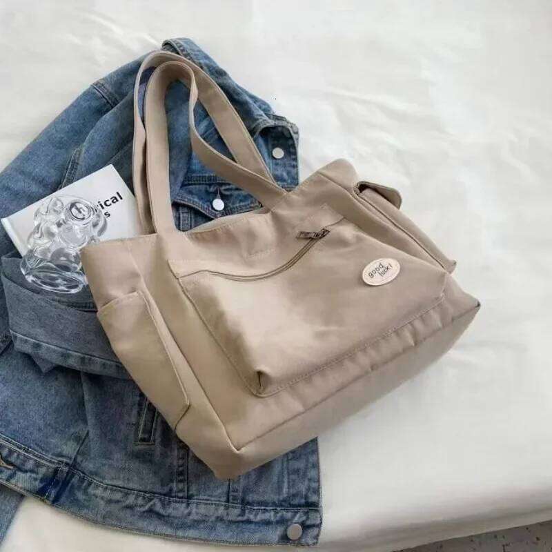 Women's Fashion Shoulder Class Large Capacity Student Tote 2024 New Canvas Commuter Handbag Women Bag