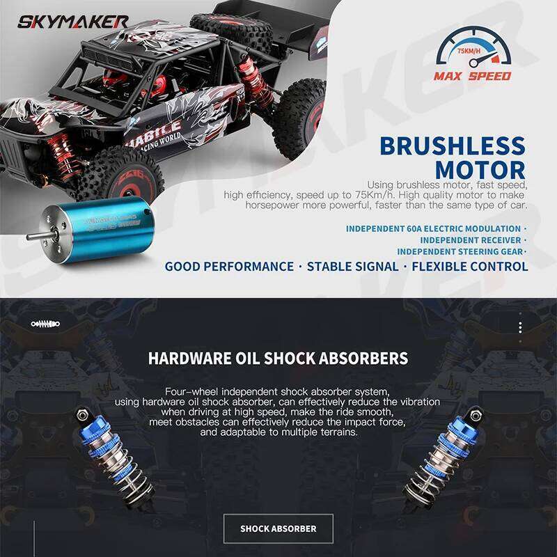 WLtoys 124016 124017 1:12 2.4G V8 Remote Control Brushless 75Km/H High Speed 4WD Off-Road Drift Racing RC Toy Car for Boy Y260131