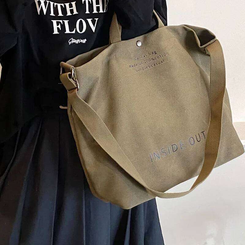 Canvas Crossbody Bags for Women Fashion Crossover Purse Cotton Shoulder Bag