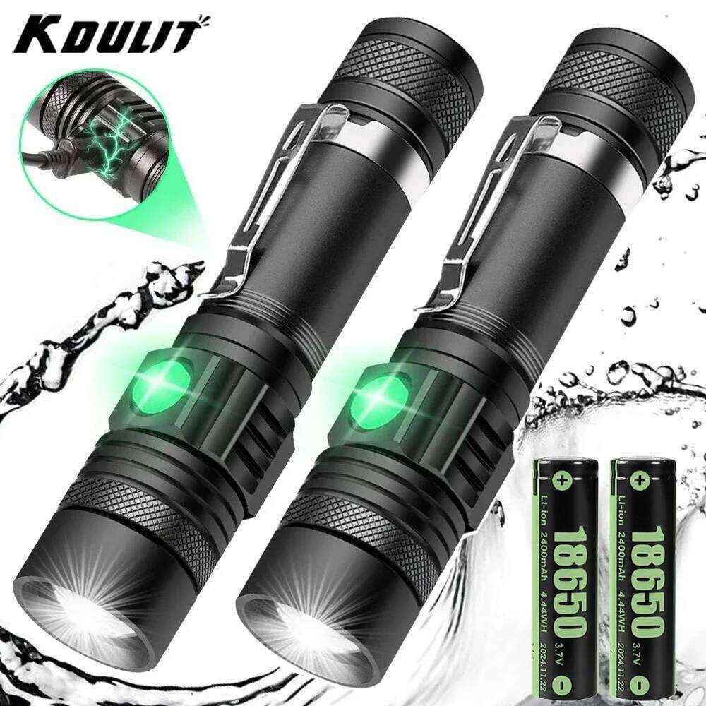 Aluminum Alloy Portable Torch Powerful LED Flashlight USB ReChargeable Outdoor Tactical Zoom Camping Waterproof Flash Light H260131
