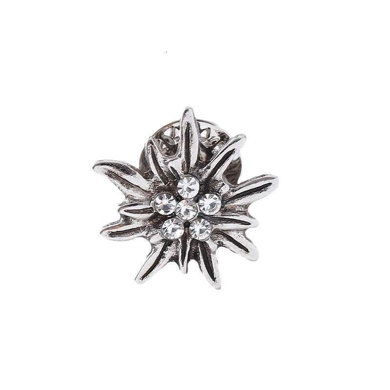 Cross-Border Edelweiss Thistle Pin Retro Decoration High-End Versatile Fashion Design Flower Multi-Functional Brooch Trend