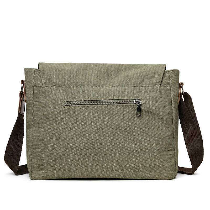 Neutral Canvas Casual Large Capacity Flip Cover Shoulder Sling Bag