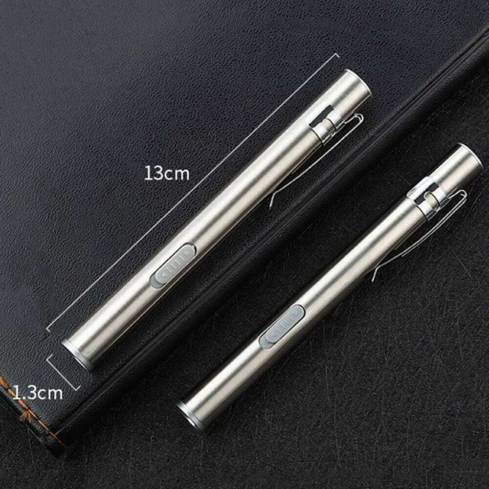 1PC Mini LED Flashlight USB Rechargeable Pocket Torch Portable Bright Camping Hiking Emergency Light H260131