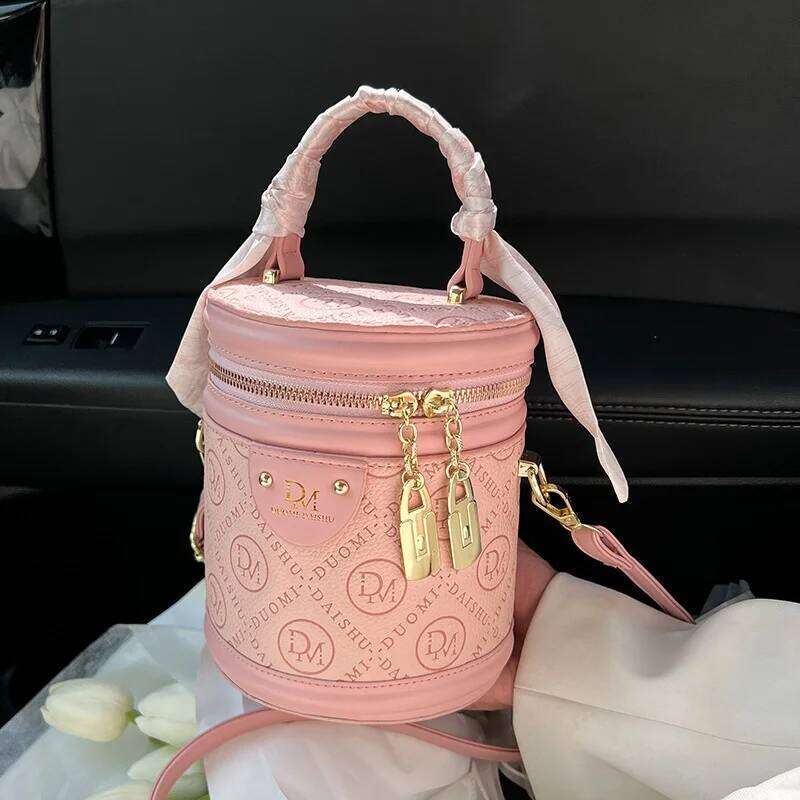 Women's New cylindrical Simple and versatile bucket crossbody bag Personalized fashion handbag