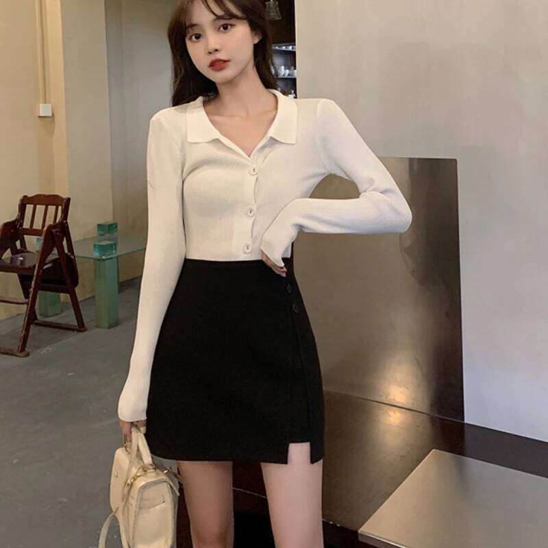 Skirts Women Design Korean Style All-match Lady Elegant Spring High Waist Slim Soft Streetwear Daily Retro Leisure Faldas XJ260131