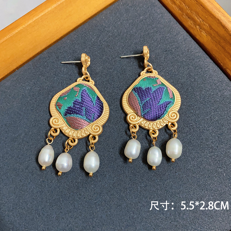 Exquisite New Chinese Style Handmade Tassel Earrings With Colorful Design Pearl Earrings High Quality Gifts Versatile Earrings