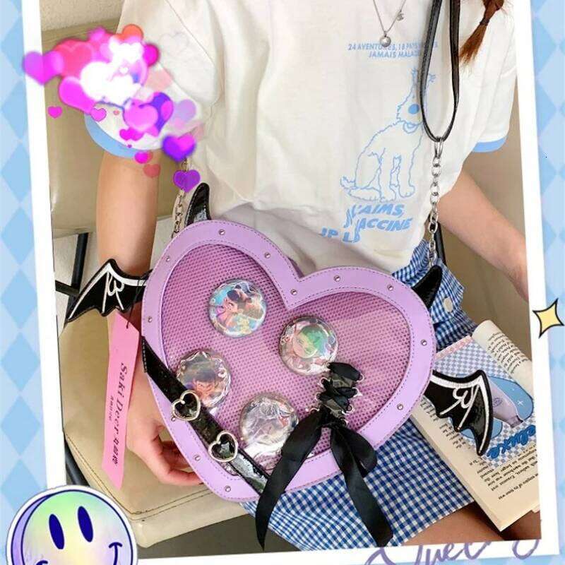 Ulzzang Ita for Love Heart Design Y2K Demon Itabag Women New Transparent Crossbody Bags Girls JK Uniform Shoulder Bag XJ260131