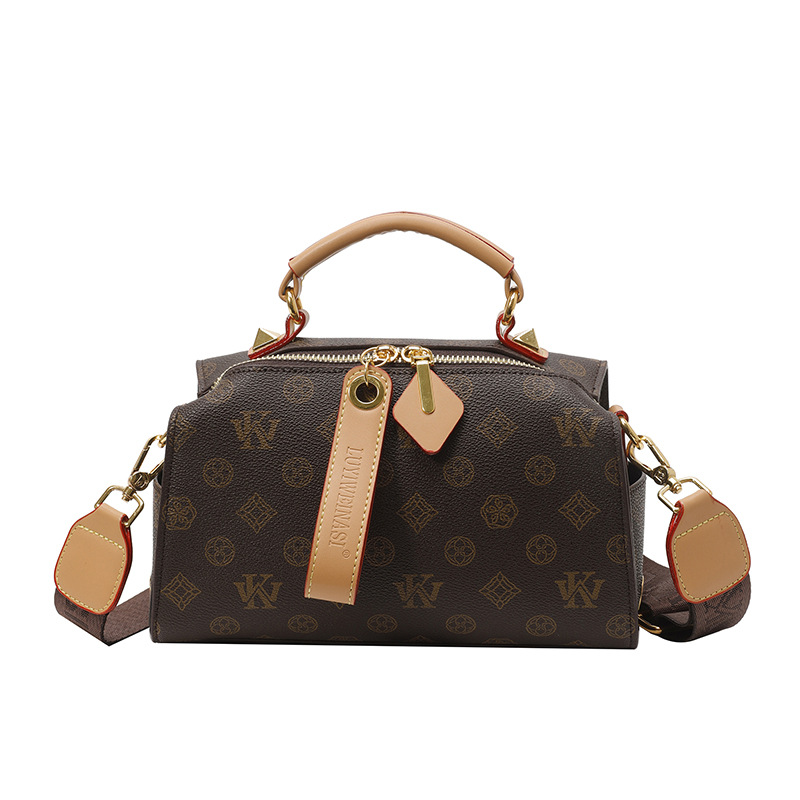 Brand High-End Women's 2025 New Luxury Retro Boston Bag, Handbag, Versatile Fashion Crossbody/Shoulder Bag with Letter Design