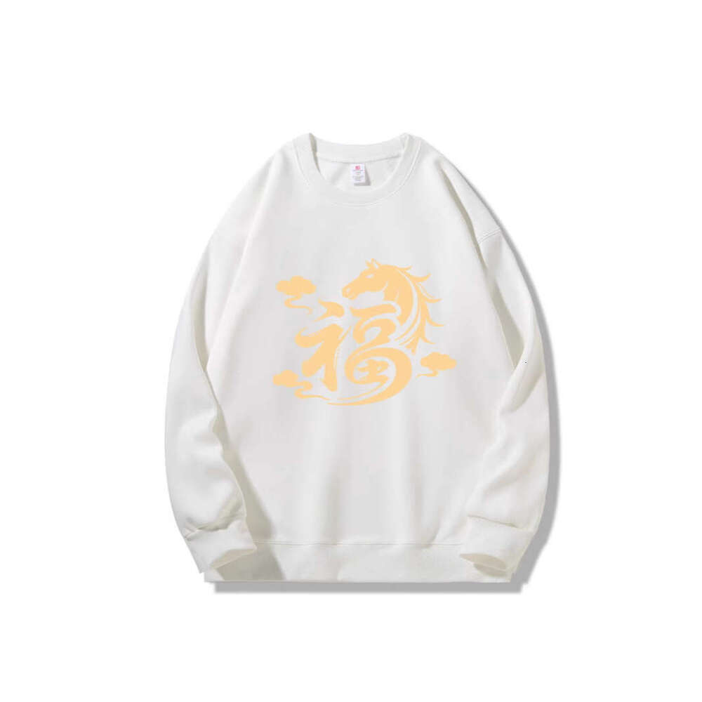 2026 Year Of The Horse Zodiac National Trend Cotton Crew Neck Sweatshirt Autumn Winter Unisex Red Festive Group Wear Luanyun Luanyun