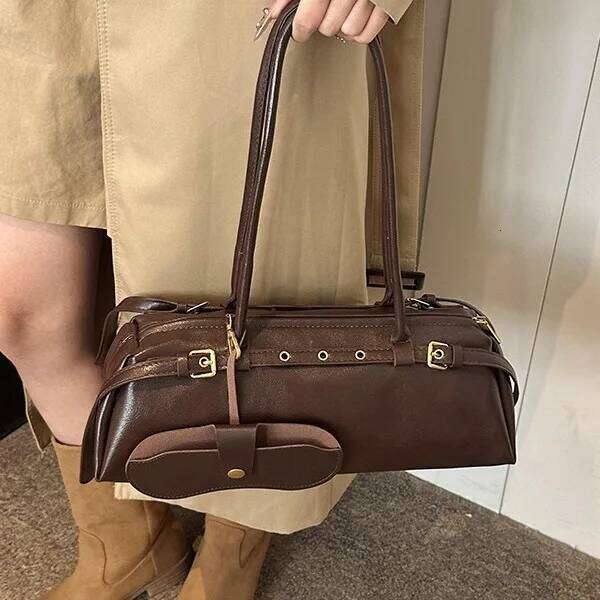 Fashion PU Shoulder Bag Solid Large Capacity Underarm All-match Handbag 2024 Hot Sale Bags for Women Bolsa Muje XJ260131