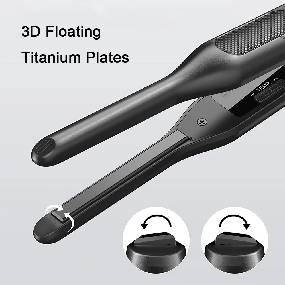 Hair Straightener Curler Professional Ceramic Coating Thinnest Plate Pencil Flat Irons For Short Hair Mens Beard Styler 260126
