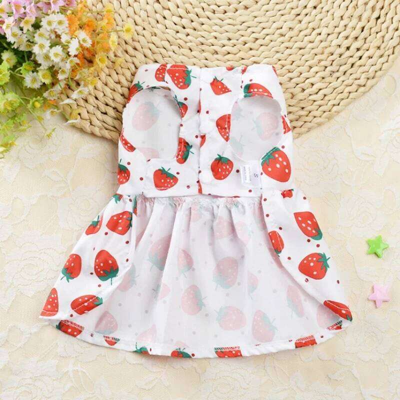 5pcs Pet Dress Soft Comfortable Sleeveless Floral Outfit Cats And Dogs Perfect for Daily Wear Special Occasions Dog Skirts H260130