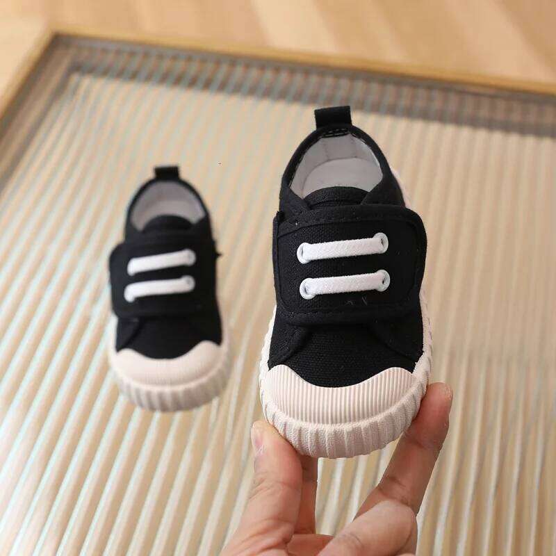 Childrens Canvas Toddler Casual Comfortable Soft Boys Girls Baby Sneakers Non-slip White Solid Kids Shoes Y260128