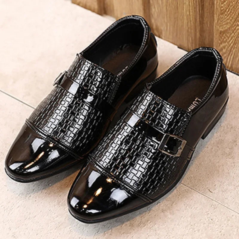 Children Shoes Fashion Leather Kids Students Soft Bottom Performance Shoes Boys Loafers Slip-on Toddler Party Dress Shoes 260124