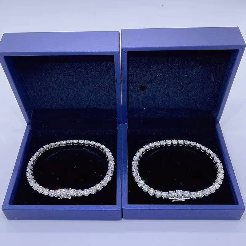 Ready to Ship 5mm 50 Points Hip Hop 10k Gold Moissanite Tennis Bracelet