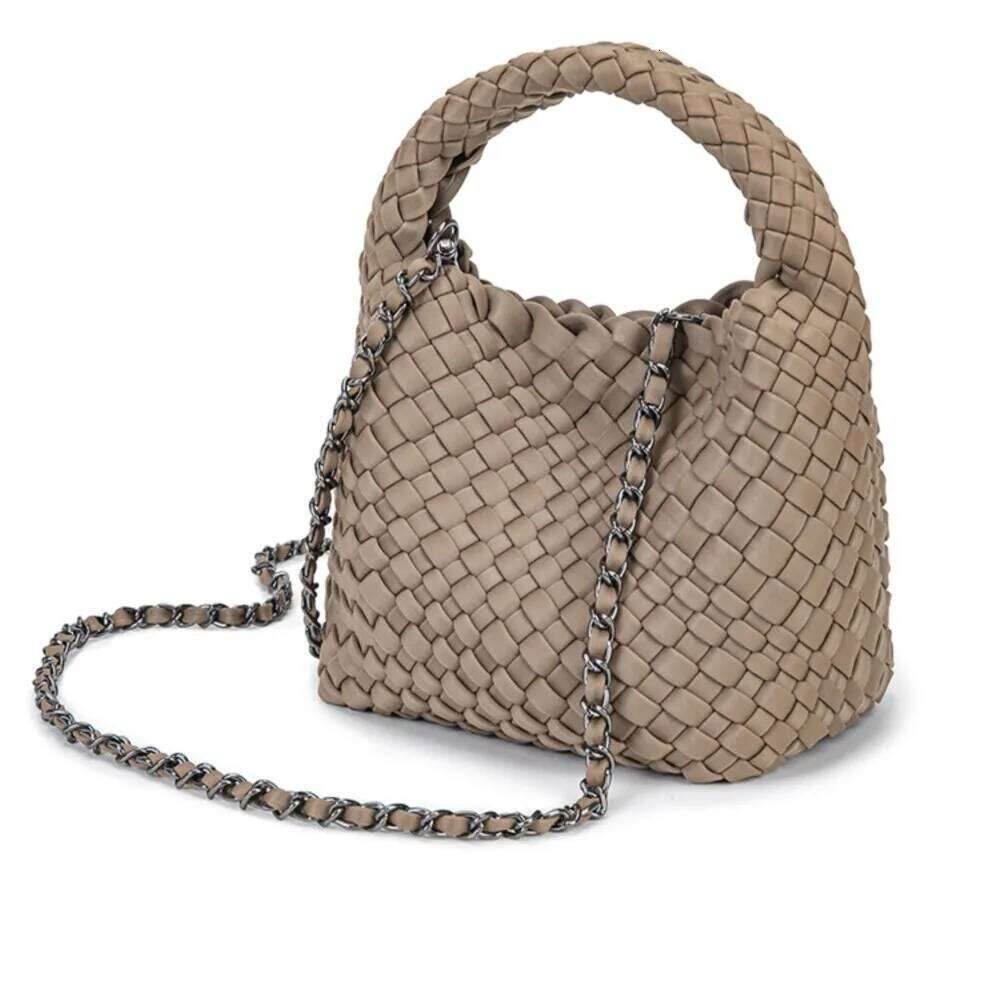 2025 new woven diving material mini bucket shoulder crossbody bag exquisite, cute, high-end handbag fashion