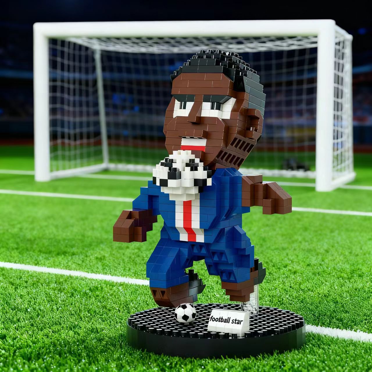 Cross-border new micro-particle building football player educational assembly toy creative display item model gift