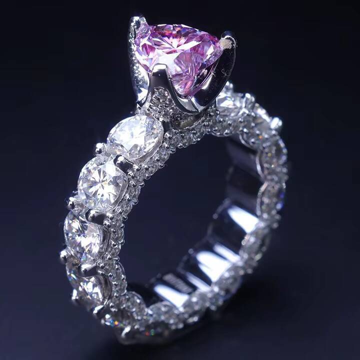 GRA Certified Pass Diamond Tester 925 Sterling Silver White Gold Brilliant Cut Prong Setting Moissanite Iced Unisex Hiphop Ring