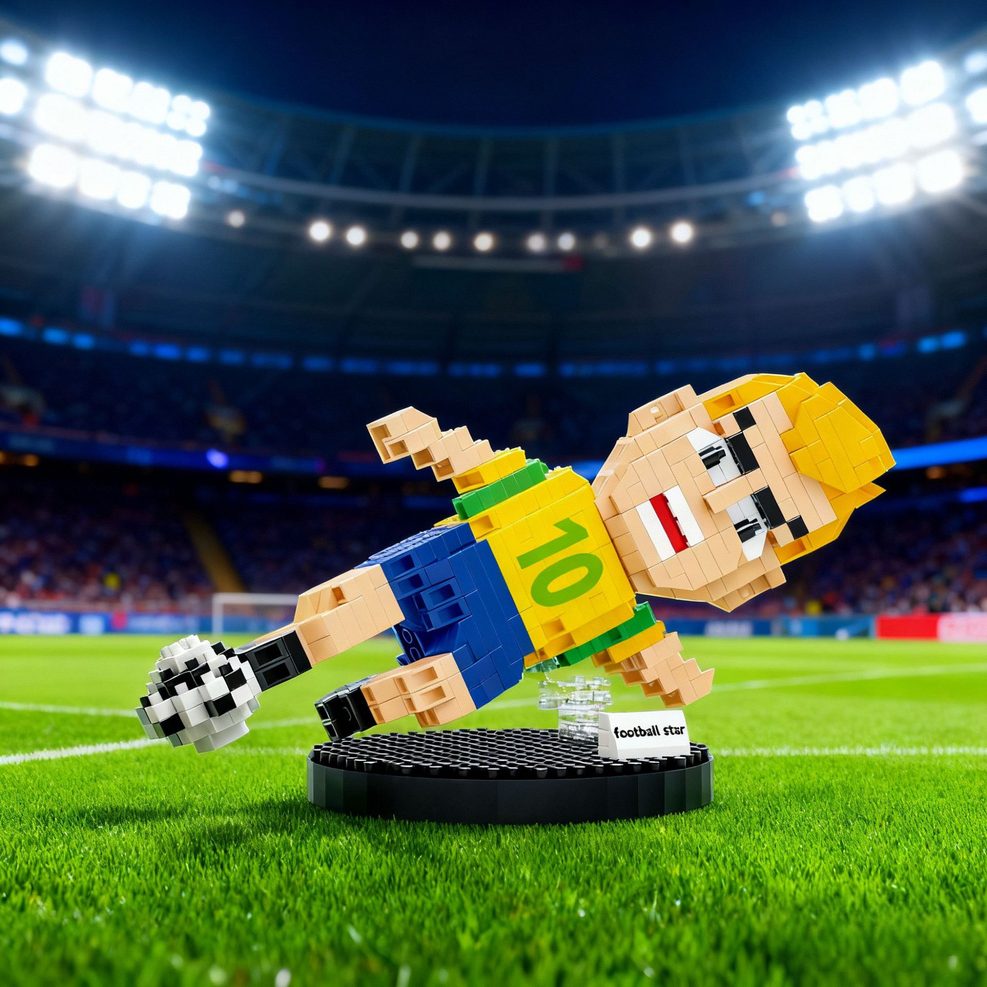 Cross-border new micro-particle building football player educational assembly toy creative display item model gift