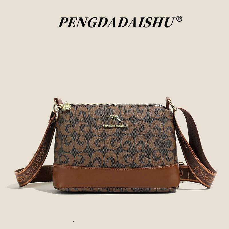 New women's handbag, trendy fashion, retro letter print, top-handle and shoulder versatile casual crossbody bag, mom bag