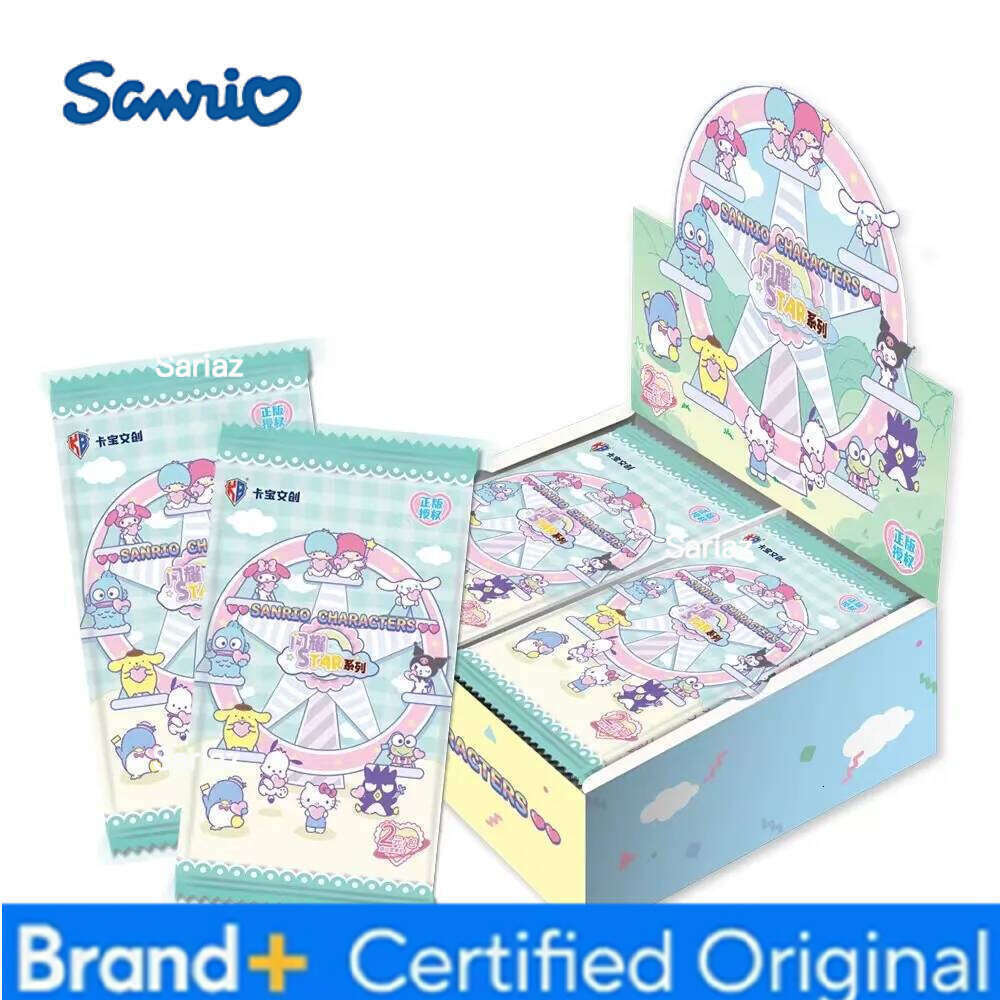 Sanrio Original Box Cartoon Cute Characters Kuromi Kitty Cinnamoroll Melody Collecting Hobbies Star Card Children's Gift H260130