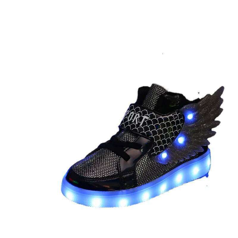 Casual New Small Medium-sized LED Charging Luminous Children's USB Colorful Light Shoes Y260128