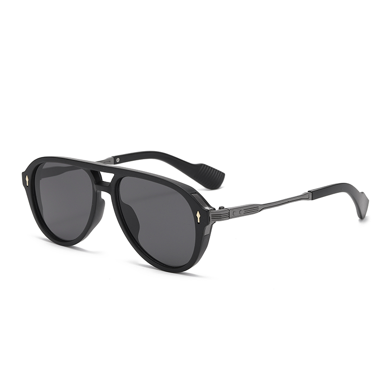 New Arrival Retro Style Double Bridge Square Frame Pilot Sunglasses for Men European American Style In Stock