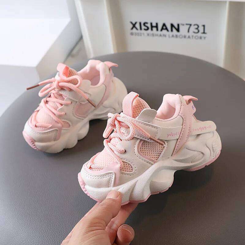 Kids Sport Sneakers for Boys Girls Spring Autumn Student Shoes Non-slip Mesh Breathable Children Y260128
