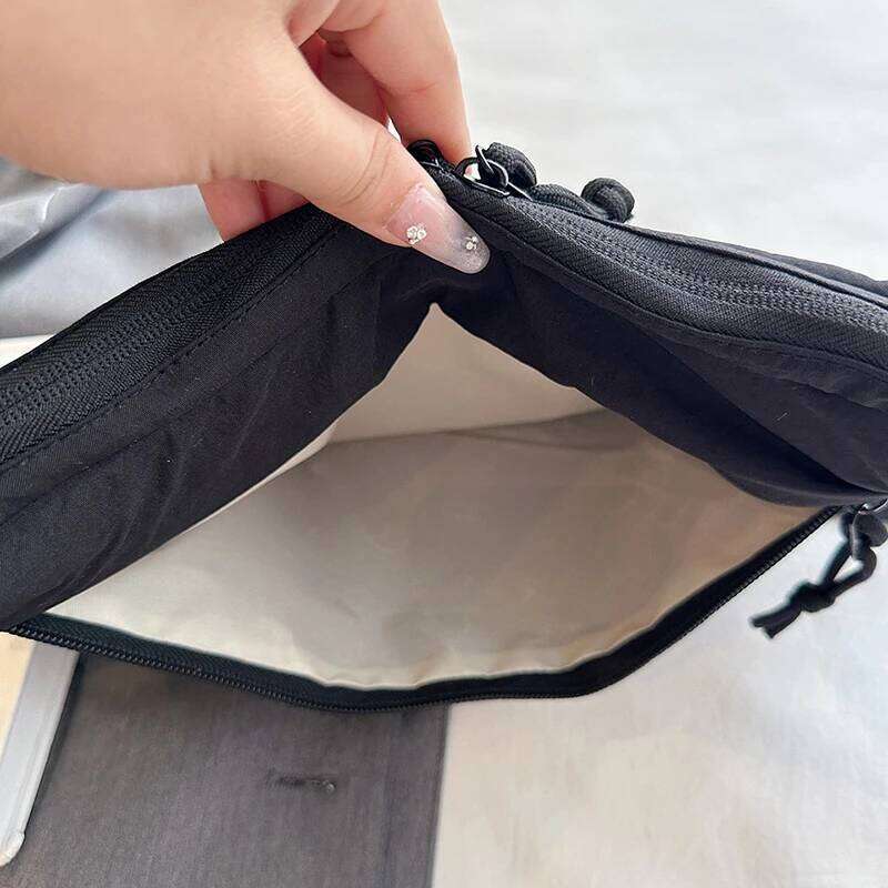 Solid color trendy personalized shoulder women, simple daily dumpling bag, versatile nylon crossbody bag for women