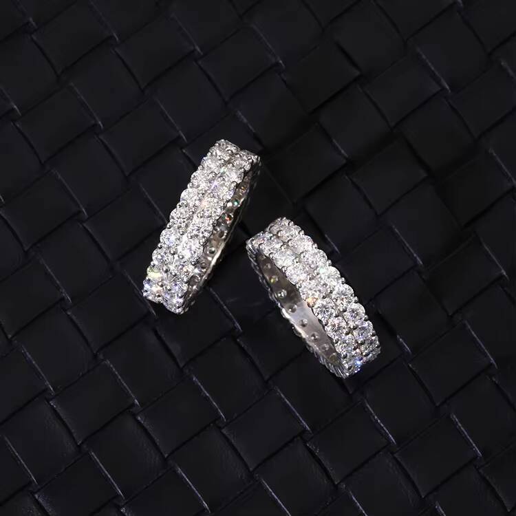 Yu Ying Mossanite Ring Hip Hop Jewelry 925 Sterling Silver 18k Gold Plated Men Women VVS Diamond Lab Moissanite Cuban Ring