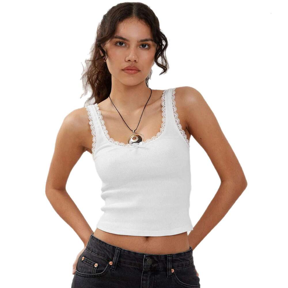 European and American Y2K Women's Fashion New Pure Desire Versatile BM Camisole Vest Lace Slim Fit Slimming Top Hot Girl Summer