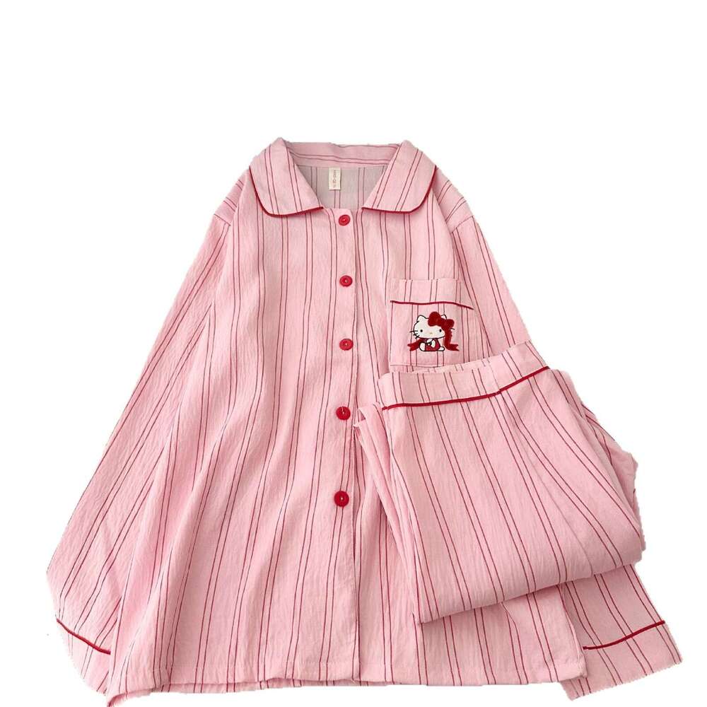 Cloud Cotton Pajamas Women, Spring And Autumn New Cute Striped Cartoon Long Sleeve Princess Style Homewear Set, Suitable For Outerwear