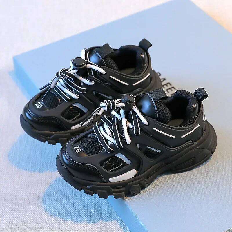 Children's SummerAutumn New Girls' Sports Shoe Thick Sole Breathable Boys' Leisure Label Fashion Dad's Shoes Utune Y260128