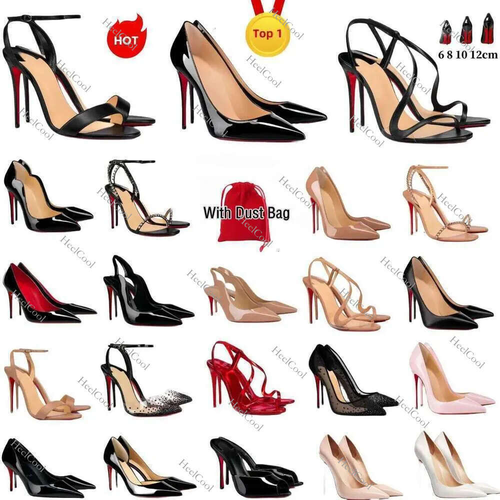 Designer Women High Heels Red Shiny BottomShoes 6cm 8cm 10cm 12cm Stiletto Genuine Leather Woman Pumps Wedding Shoes Sexy Party Sandals Eur 35-43