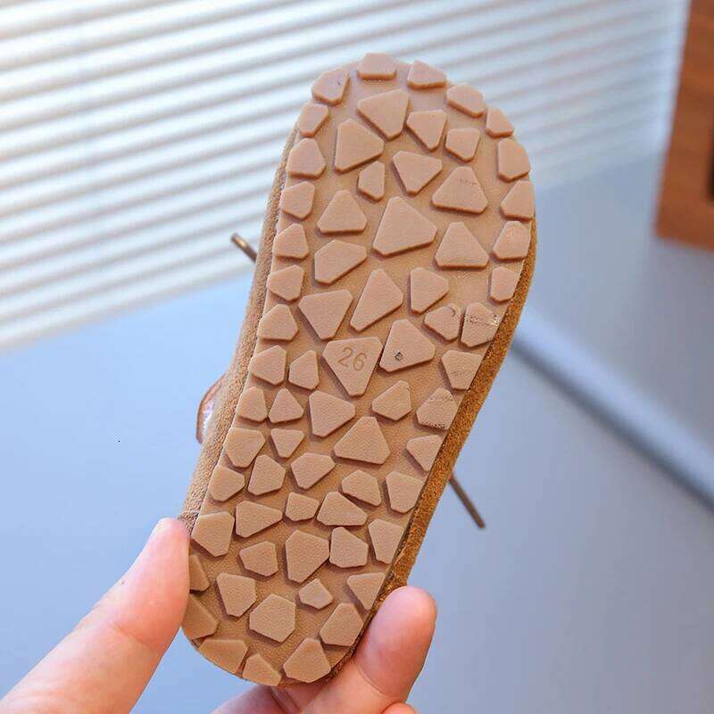 Children's 2-18 Years Old Khaki Boys Girls Casual Four Seasons Models Coffee Soft Non-slip Kids Leather Shoes Y260128
