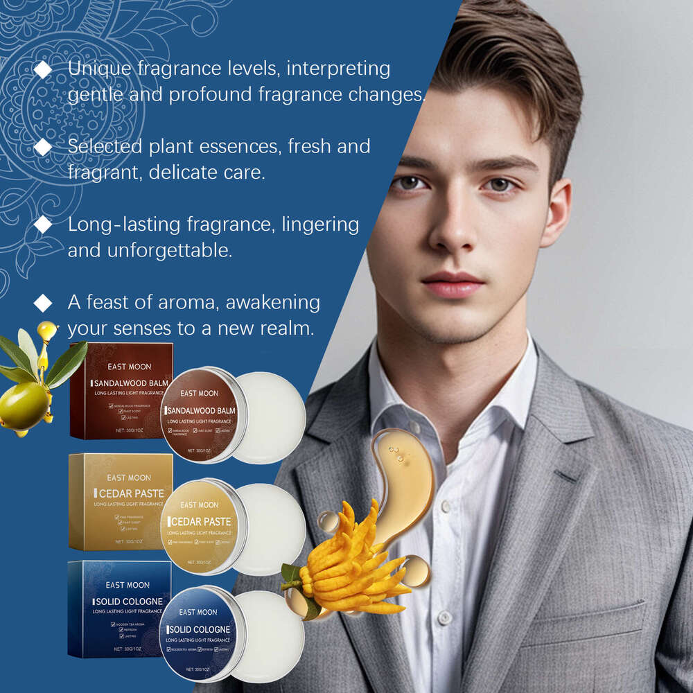East Moon Sandalwood Men's Charm Solid Fresh and Natural Portable Long-lasting Fragrance Balm S260131