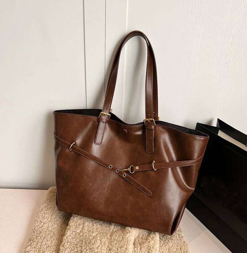 Bag Designer Retro PU Leather Shoulder Handbag for Women Winter Trend Y2K Fashion Handbags Females Travel Luxury Tote Bags