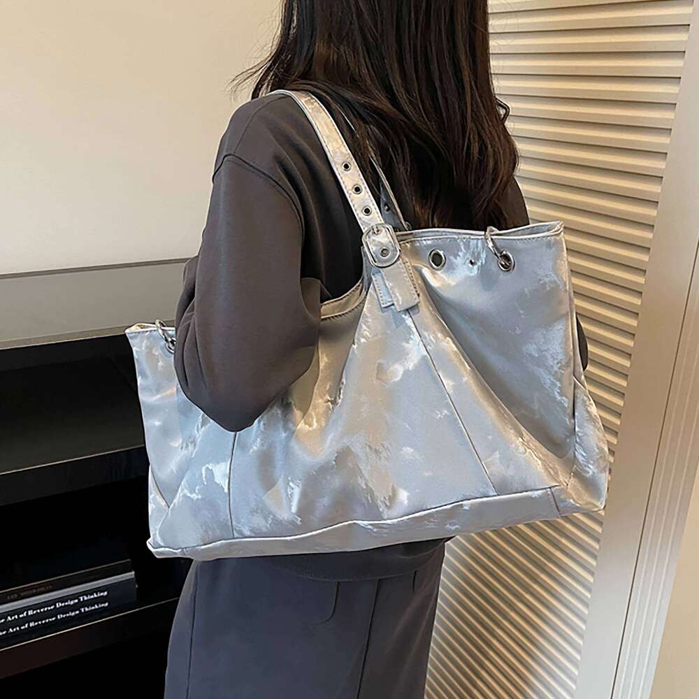 Retro Women's Autumn New Casual One Shoulder Large Capacity Work Commuting Briefcase Texture Soft PU Tote Bag XJ260130