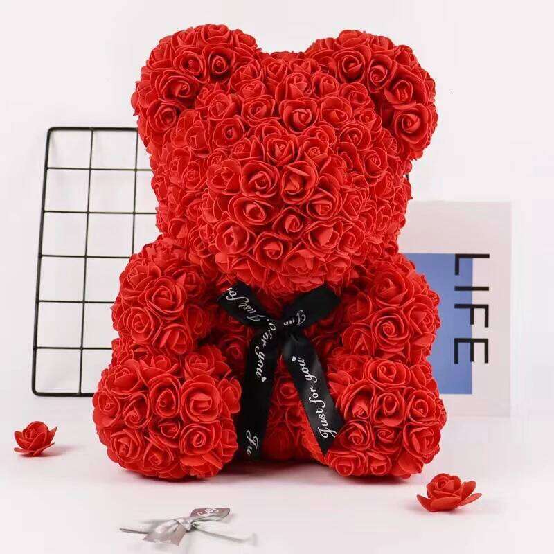 Romantic Eternal Flower Rose for Valentine's Day Wedding Anniversary Hug Bear Home Decor Christmas Birthday Gift Y260131