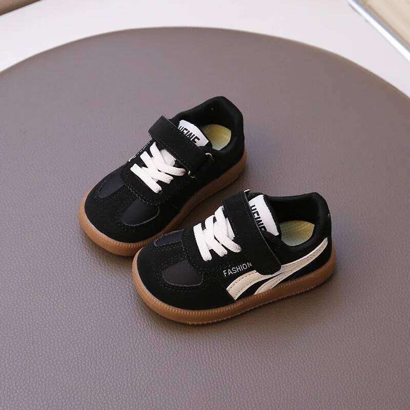 Children's Sneakers 1-8 Years Old Beige Lightweight Boys Girls Casual Four Seasons Black Soft Non-slip Kids Single Shoes Y260128